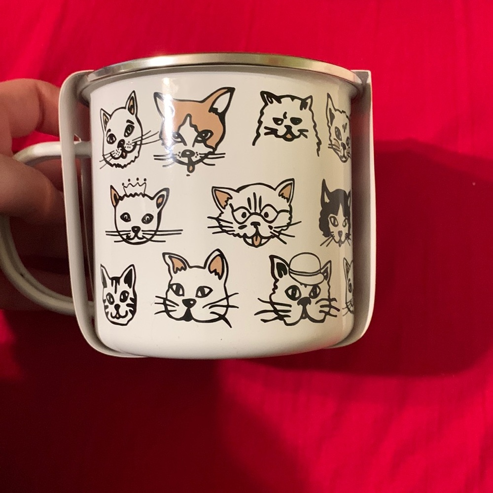 Cat tin mug